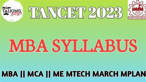 tancet exam syllabus 2023